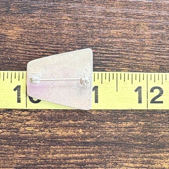 VTG Solid Sterling Silver 925 Kokopelli Trapezoid Brooch Size 1" Length - Picture 7 of 9